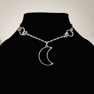 Hand Crafted Silver Moon Pendant Necklace